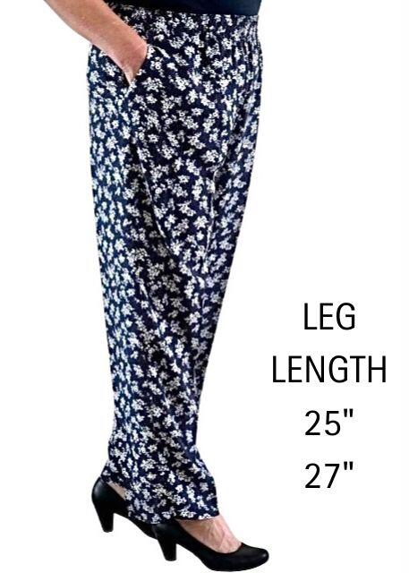 Emma Navy and White Pattern Trousers